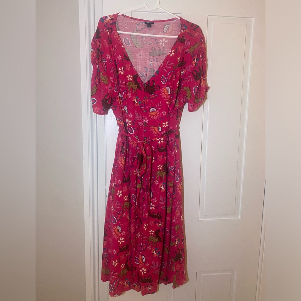 Torrid belted floral animal print dress